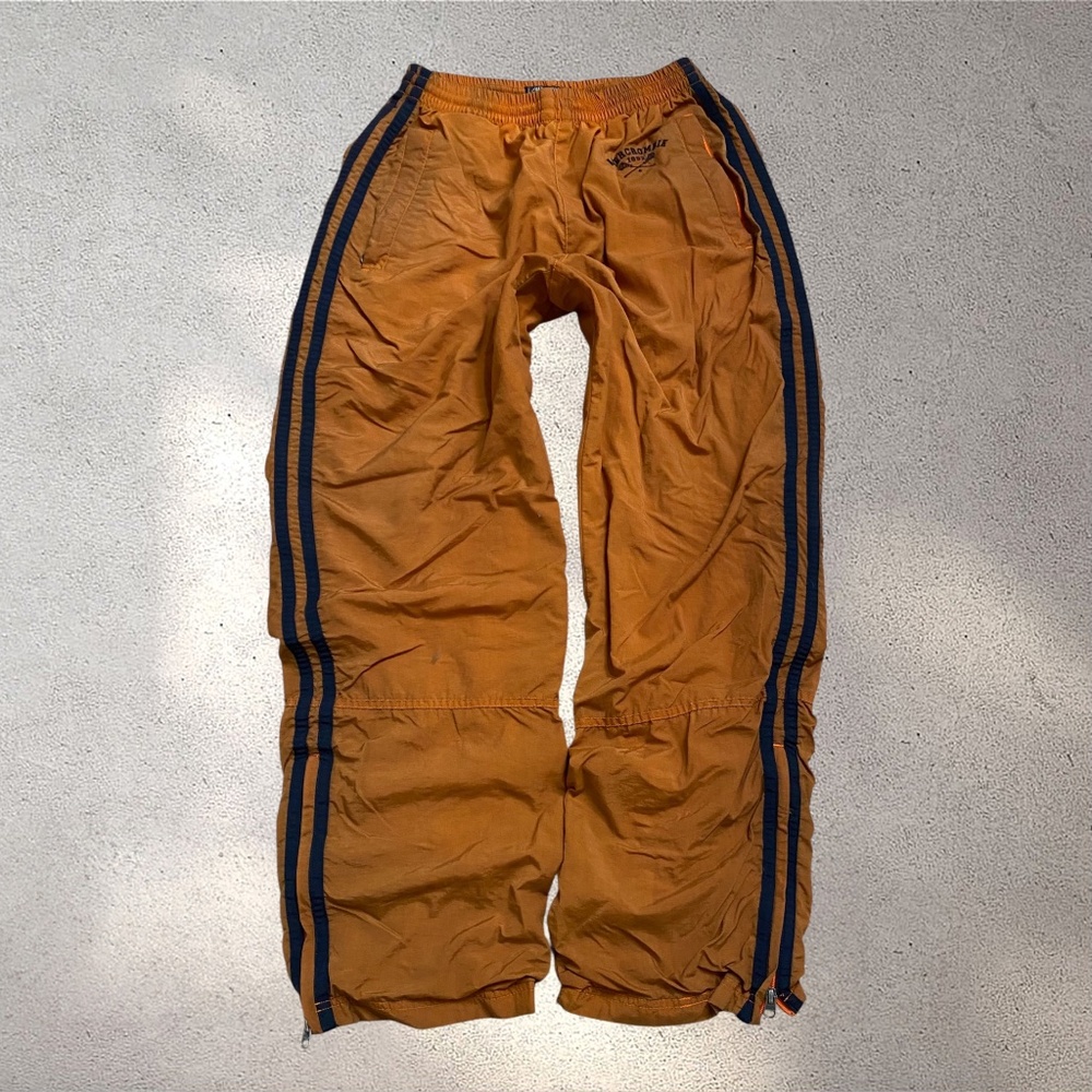 Vtg Abercrombie & Fitch Burnt Orange Nylon Track Pants | Y2K 90s - Picture 2 of 9